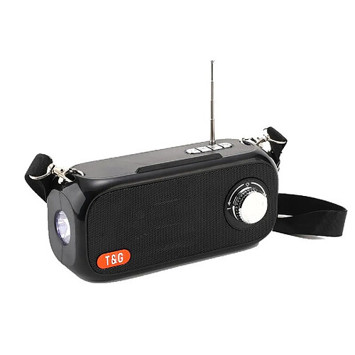 Universal Haut-parleur Bluetooth sans fil extérieur Portable 3D Stéréo Subwoofer Multifonction Portable Support Radio Solar Charge | Haut-parleur Portable (Noir)