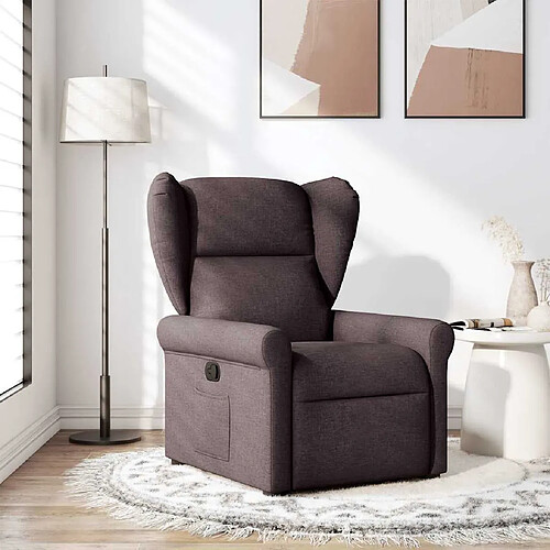 vidaXL Fauteuil inclinable Marron foncé Tissu