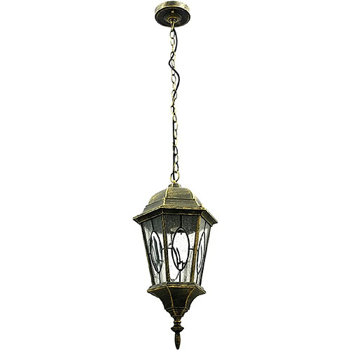 SOAJO Suspension IP44 1xE27 Hauteur.Reg.xP.25cm Noir/Or