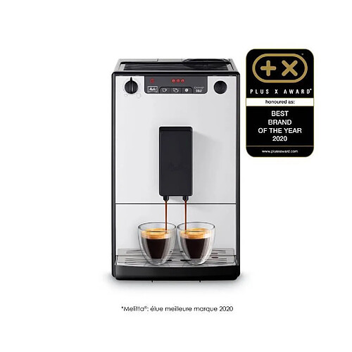 MELITTA E950-666 - Cafetiere automatique Solo Pure Argent - 1400W - 3 reglages dintensite - Reservoir a grains 125g