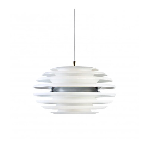 Luminaire Center Suspension ELLIPSE en Métal et Blanc mat/Chrome Diamètre 40 Cm