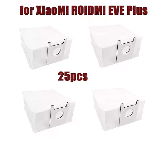 Sac à poussière pour XiaoMi ROIDMI EVE Plus, lot de 25 pièces, sac de rangement des déchets pour Robot, sac d'aspirateur de rechange