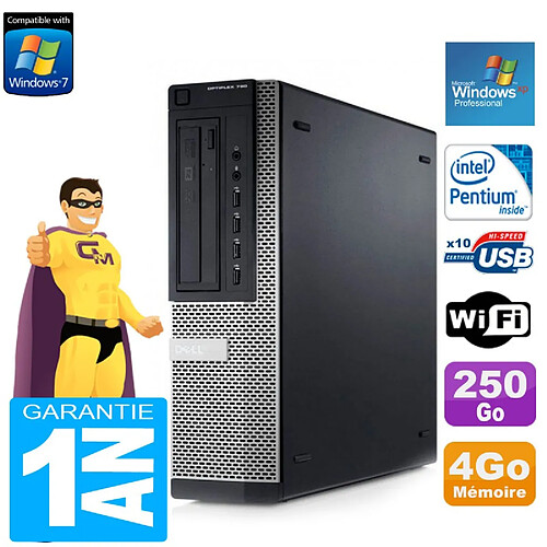 PC Dell 790 DT Intel G630 4Go Disque Dur 250Go Graveur DVD Wifi Windows XP Pro · Occasion