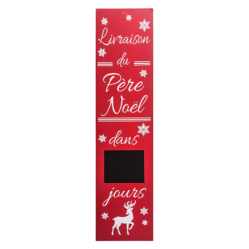 Feeric Lights And Christmas Calendrier de l'Avent Pancarte en bois - H. 120 cm - Rouge