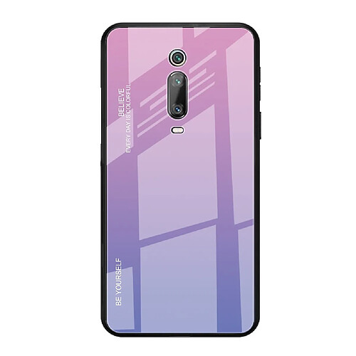 Wewoo Coque Pour Xiaomi Redmi K20 / K20 Pro / Mi 9T / Mi 9T Étui en verre de couleur dégradée violet clair