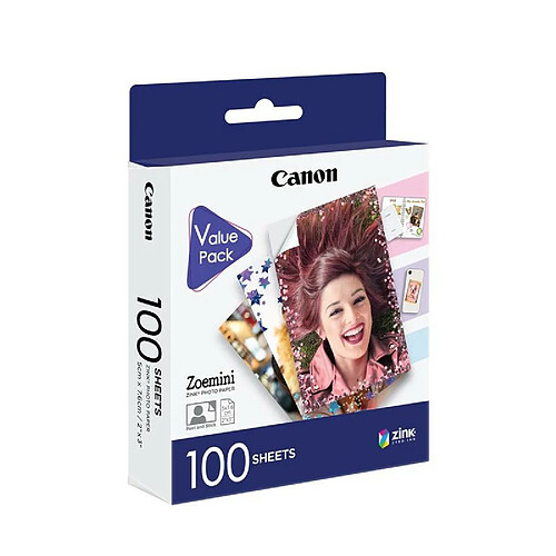 Pack de 100 feuilles Zink ZP 2030 pour Canon Zoemini 1 et 2