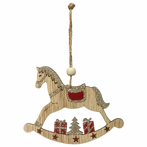 Sujet de Noël Cheval La Piste 16cm Naturel