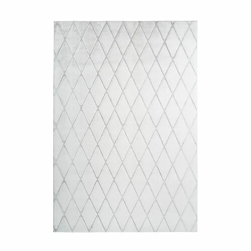 Paris Prix Tapis Shaggy Géométrique Vivica Blanc & Bleu Gris 160 x 230 cm