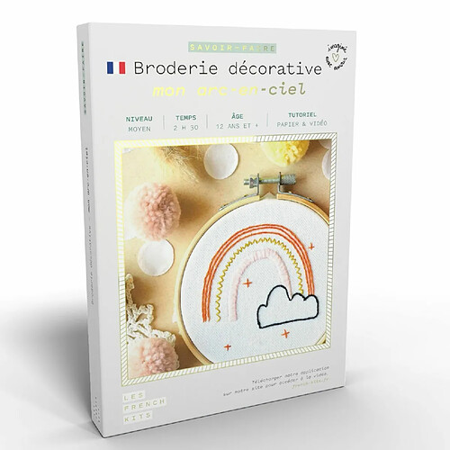 Youdoit Coffret DIY - Broderie décorative - Arc-en-ciel