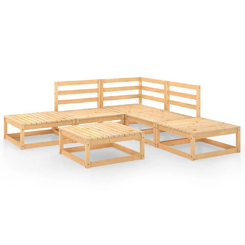 Maison Chic Salon de jardin 6 pcs - Table et chaises d'extérieur - Mobilier/Meubles de jardin Moderne Bois de pin massif -MN66284