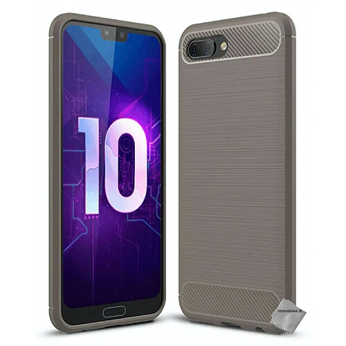 Htdmobiles Coque silicone gel carbone pour Huawei Honor 10 + verre trempe - GRIS