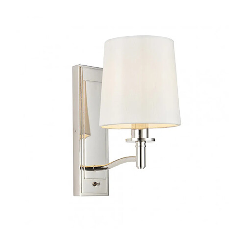 Endon Lampe avec abat jour Ortona Acier,tissu nickel,tissu blanc vintage 1 ampoule 23,4cm