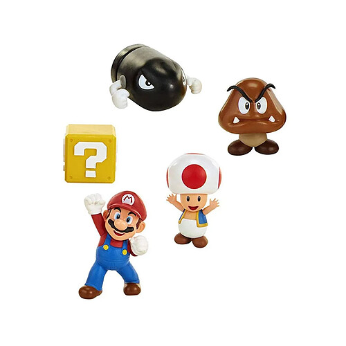 Jakks Pacific World of Nintendo - Pack 5 figurines Super Mario New Bros. U Acorn Plains 6 cm