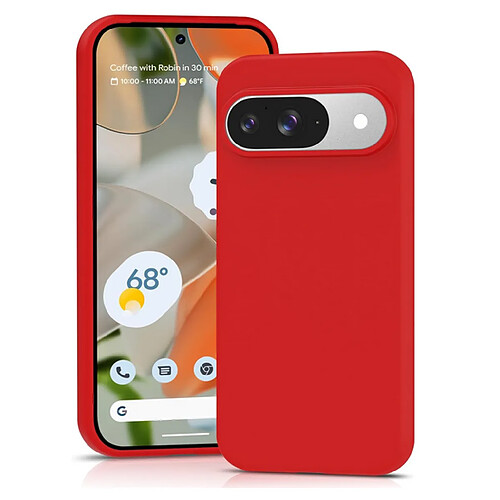 Htdmobiles Coque pour Google Pixel 9 et 9 Pro 5G - housse etui silicone gel fine + film ecran - ROUGE