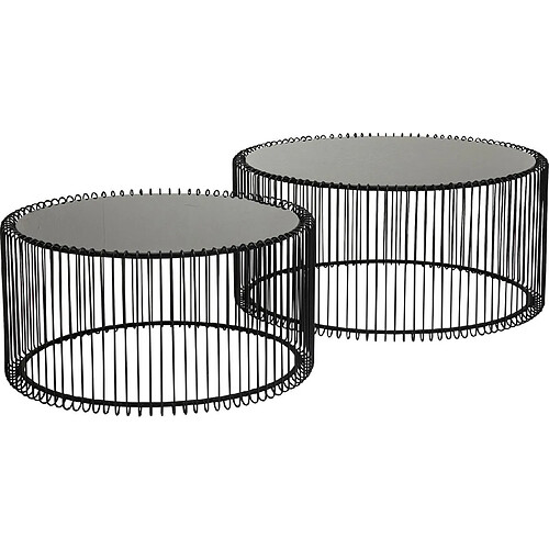 Karedesign Tables basses rondes Wire set de 2 noires Kare Design