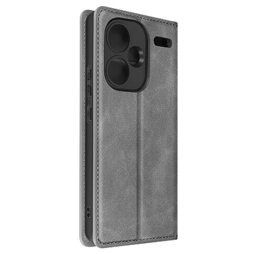 Avizar Étui pour Redmi Note 13 Pro Plus Portefeuille Support Vidéo Soft Cover Gris