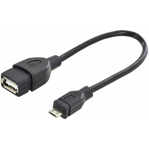 Digitus USB Câble adaptateur [1x USB 2.0 mâle Micro-B - 1x USB 2.0 type A femelle] DB-300309-002-S rond, blindage double, avec fonction OTG