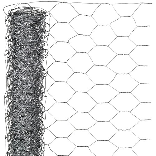 Nature Grillage métallique hexagonal 0,5 x 10 m 25 mm Acier galvanisé