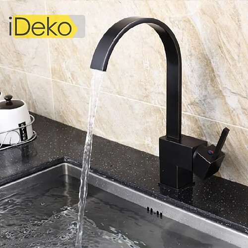 iDeko® Robinet Mitigeur d’évier cuisine salle de bain design antique Laiton Céramique IDEAN02