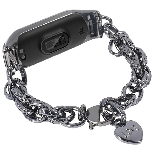 Bracelet en métal pendentif en forme de coeur, noir pour votre Xiaomi Mi Band 5/Mi Band 6