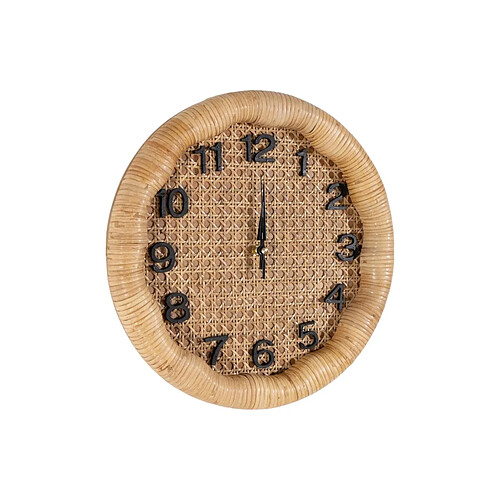 Horloge Murale Romimex Marron osier Bois d'épicéa Bois MDF 36 x 36 x 6 cm