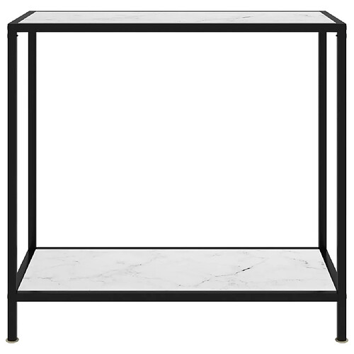 Maison Chic Table console | Meuble d'entrée | Table d'appoint Blanc 80x35x75 cm Verre trempé -GKD40023