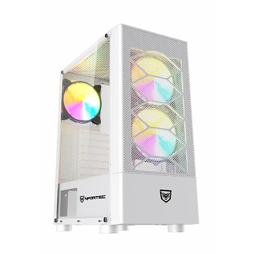 Boîtier ATX semi-tour Nfortec Caelum RGB Blanc