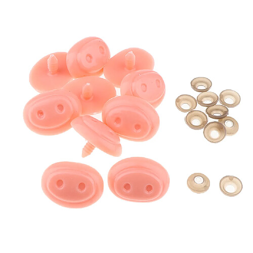 10pieces Pig Nose Nez de Sécurité en Plastique pour Production Artisanale Réparation de Poupée