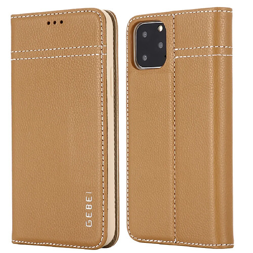 Wewoo Coque Pour iPhone 11 Pro GEBEI Etui de protection en cuir à rabat avec support et fentes cartes Kaki