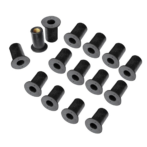 15pcs M5 Écrou En Caoutchouc Avec Filetage Intérieur Kayak Bateau Moto Voiture Panneau Vis- Noir