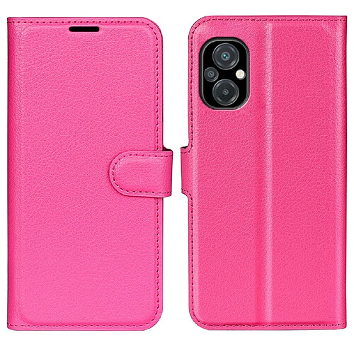 Etui en PU texture litchi, anti-écaillage avec support pour Xiaomi Poco M5 4G - rose