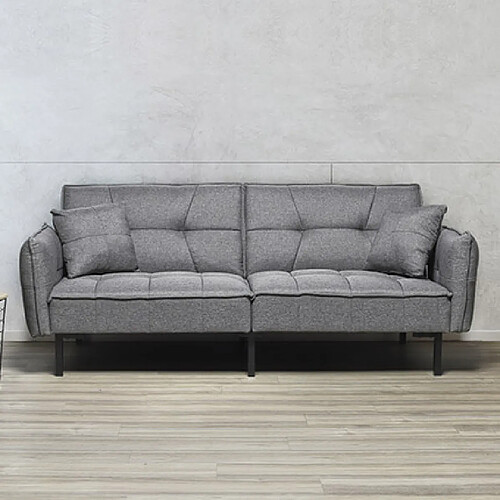 Mes Canapé convertible 197x90x84 cm en tissu gris