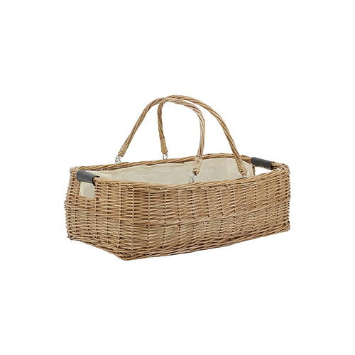 Aubry Gaspard Grand panier rectangulaire en osier et coton.