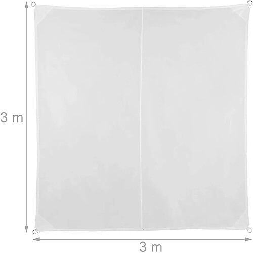 Helloshop26 Voile d’ombrage carré 3 x 3 m blanc 13_0002943_2