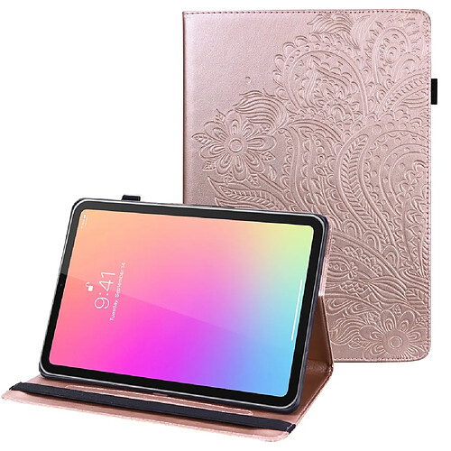 Etui en PU avec support et porte-cartes or rose pour votre Apple iPad mini 6 (2021)