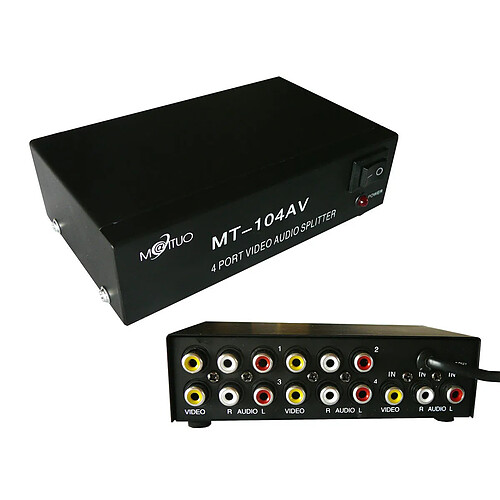 Kalea-Informatique Splitter Audio Stereo et ou Video Composite 4 ports - 1 entrée / 4 sorties