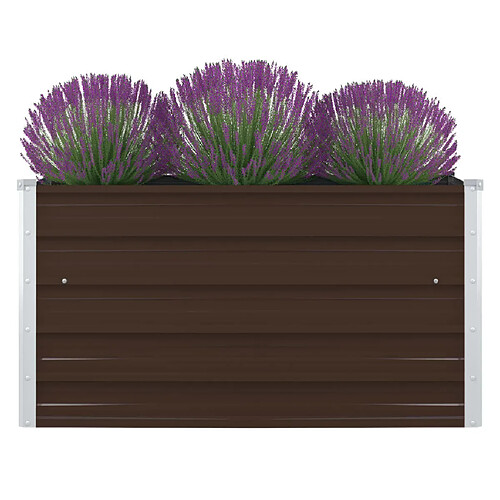 vidaXL Jardinière 100 x 100 x 45 cm Acier galvanisé Marron