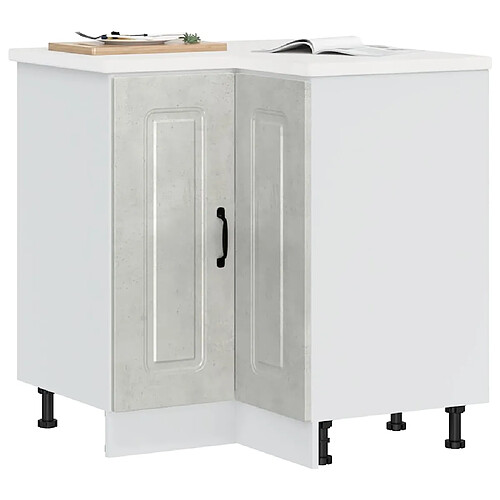 vidaXL Armoire d'angle de cuisine Kalmar gris béton bois d'ingénierie