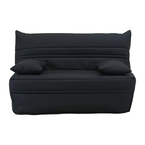 Vente-Unique Canapé convertible BZ 100% coton fermeture assistée, 160x200 cm noir CANYON III