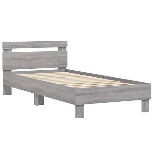 Vidaxl Cadre de lit tête de lit sonoma gris 90x190 cm bois ingénierie