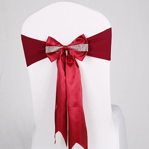 Wewoo Pour les événements de mariage Cérémonie de fête Banquet Décoration de Noël Chaise Sash Bow Elastic Chair Ribbon Back Cravate Bands Sashes Wine Red