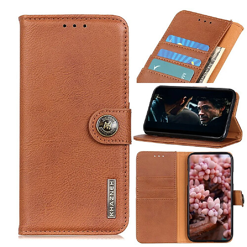 Etui en PU avec support et porte-cartes marron pour votre Apple iPhone 12 Pro/12 Max 6.1 pouces