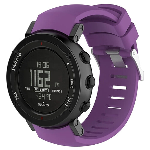 Wewoo Bracelet pour montre connectée Dragonne de remplacement en silicone SUUNTO Core ALU Noir Violet