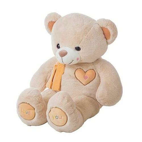 BigBuy Kids Jouet Peluche Valentin Beige Ours 55 cm