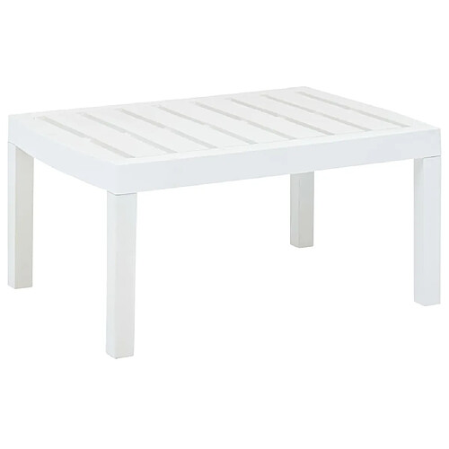 vidaXL Table de jardin Blanc 78x55x38 cm Plastique