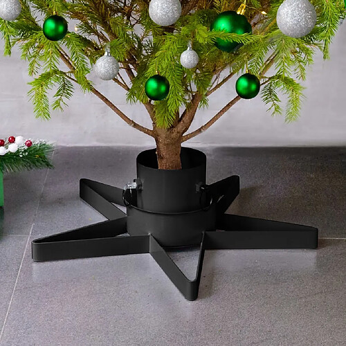 vidaXL Support de sapin de Noël Noir 47x47x13,5 cm