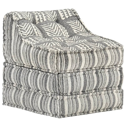 vidaXL Pouf modulaire Gris rayé Tissu