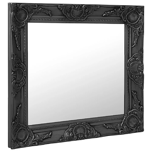 Maison Chic Miroir mural style baroque | Miroir Décoration pour Maison Salle de Bain 50x50 cm noir -GKD50265