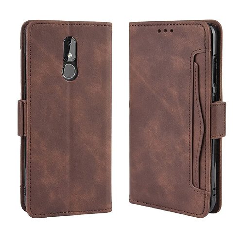 Wewoo Housse Coque Étui en cuir de style portefeuille skin veau pour Nokia 3.2avec fente carte séparée marron