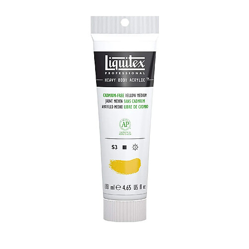 Liquitex 1138890 Pro Heavy Body Tube de Peinture sans Cadmium 138 ML Jaune Moyen